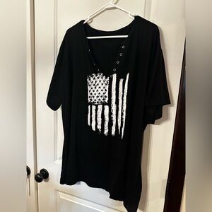 American Flag Lace Up Tee